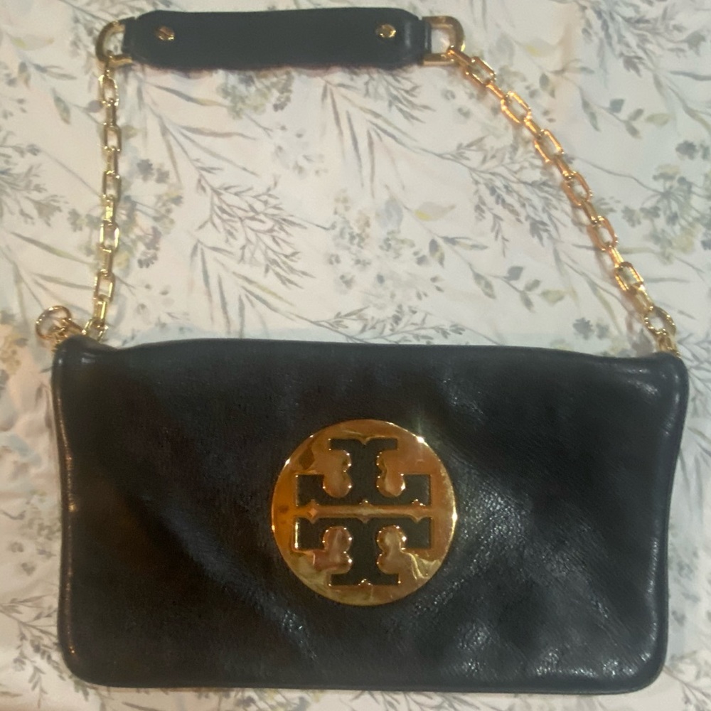 Tory Burch Gold Reva Clutch $200 or make a offer!